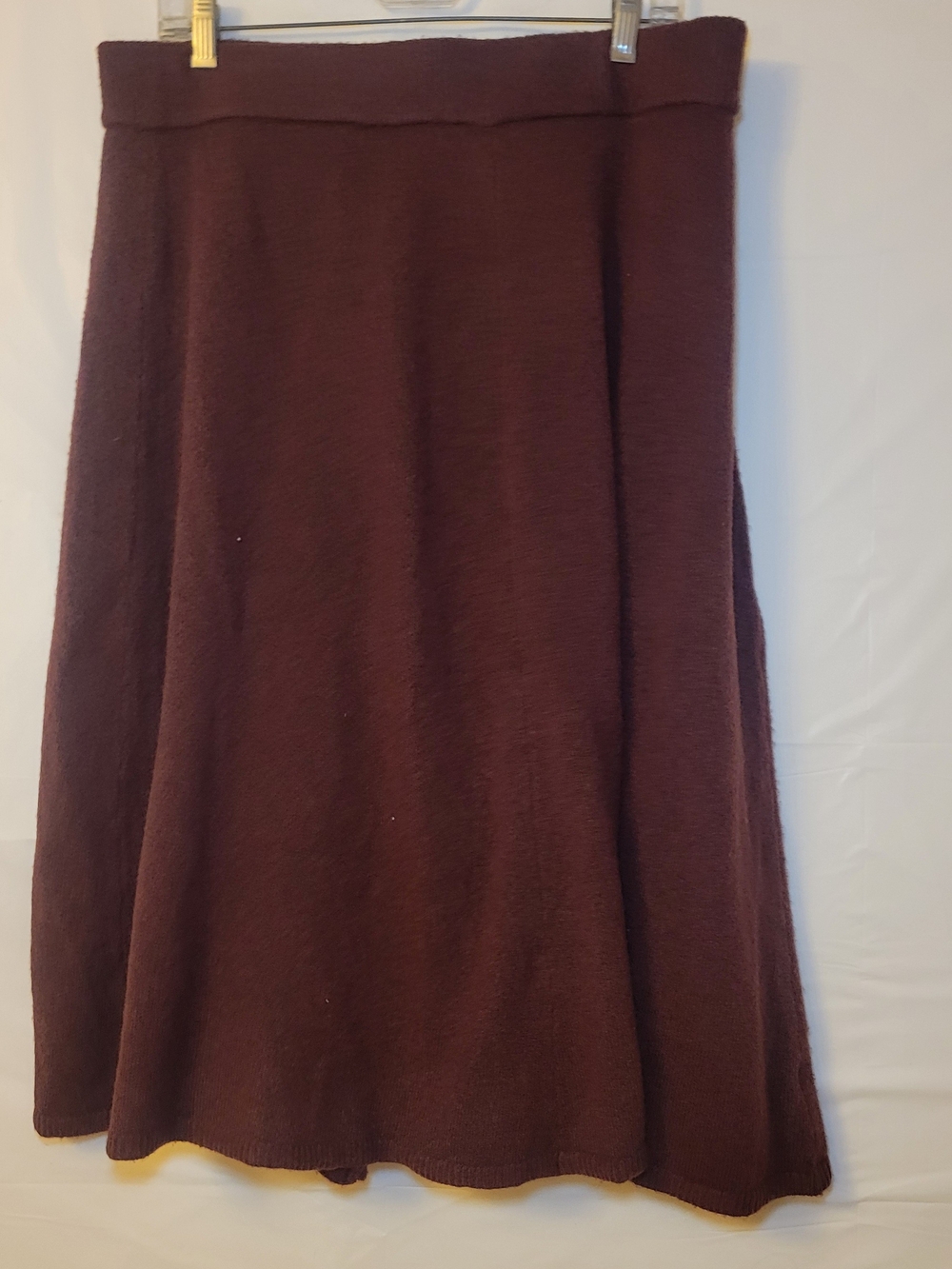Worthington A-Line Knit Skirt in Burgundy